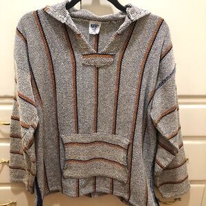 100%Cotton Baja Hooded Long Sleeve Pullover